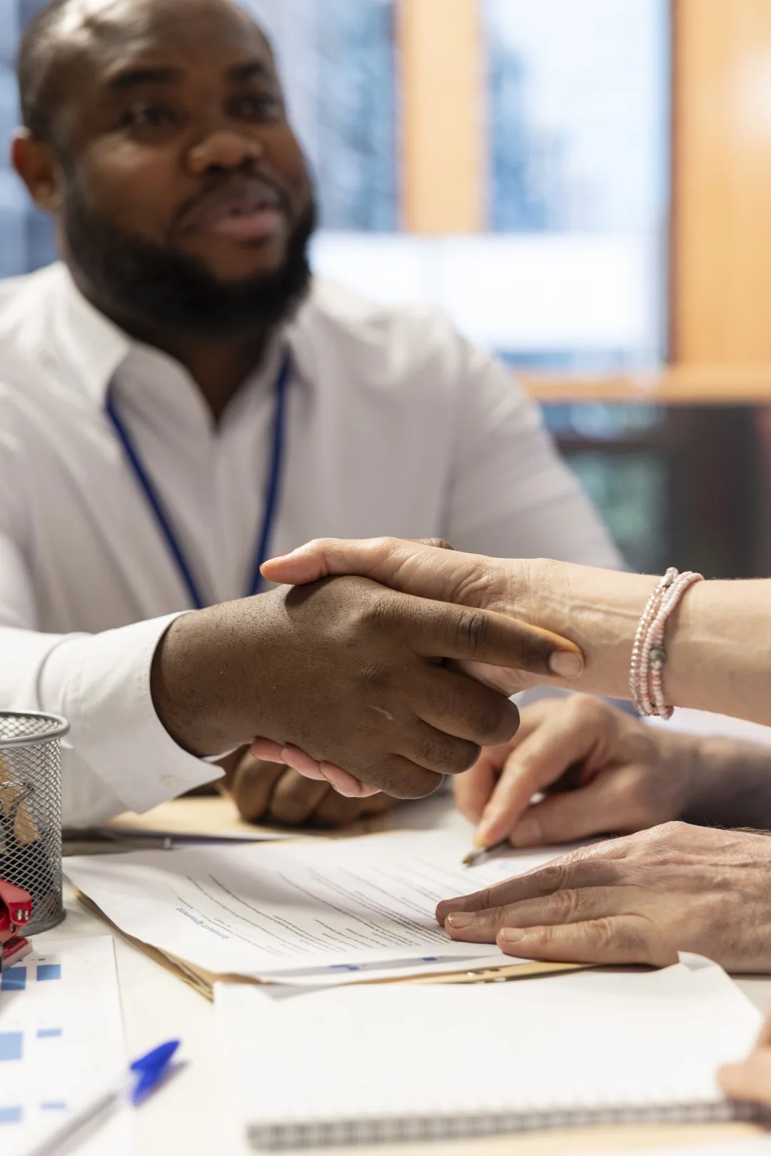 Successful business handshake